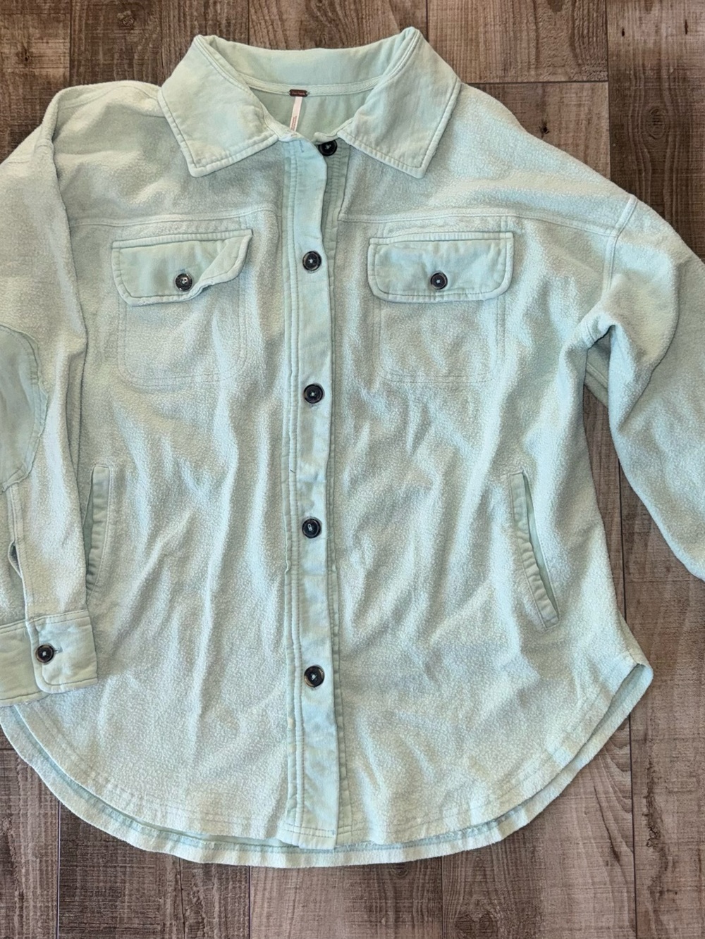 Free People Mint Button-Down Shacket